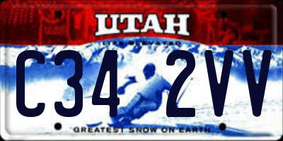 UT license plate C342VV