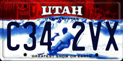 UT license plate C342VX