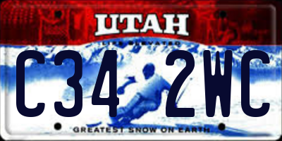 UT license plate C342WC
