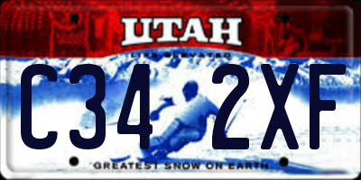 UT license plate C342XF