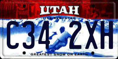 UT license plate C342XH