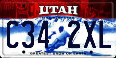 UT license plate C342XL