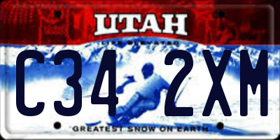 UT license plate C342XM