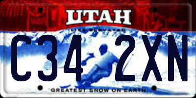 UT license plate C342XN