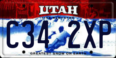 UT license plate C342XP