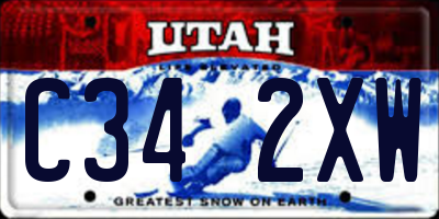 UT license plate C342XW