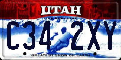 UT license plate C342XY