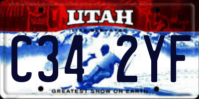 UT license plate C342YF