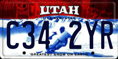 UT license plate C342YR