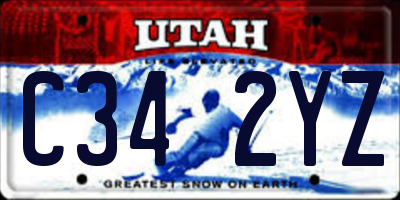 UT license plate C342YZ