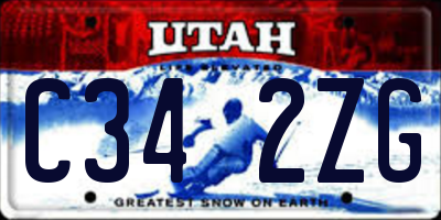 UT license plate C342ZG