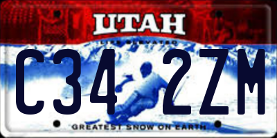 UT license plate C342ZM