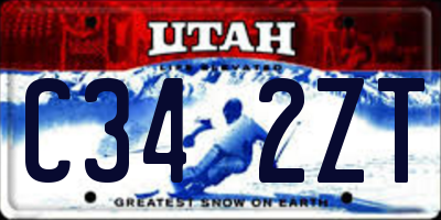 UT license plate C342ZT