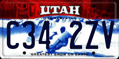 UT license plate C342ZV