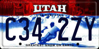UT license plate C342ZY