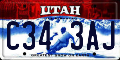 UT license plate C343AJ