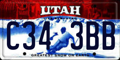 UT license plate C343BB