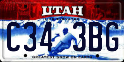 UT license plate C343BG