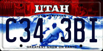UT license plate C343BI