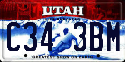 UT license plate C343BM