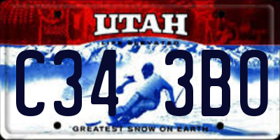 UT license plate C343BO