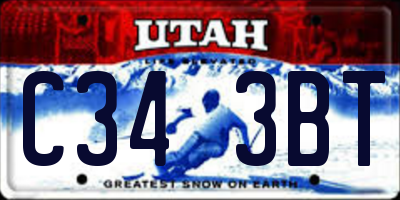 UT license plate C343BT