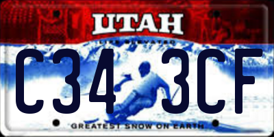 UT license plate C343CF
