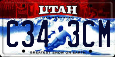 UT license plate C343CM