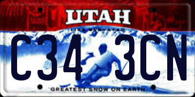 UT license plate C343CN