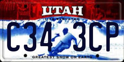 UT license plate C343CP
