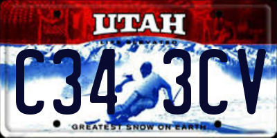 UT license plate C343CV