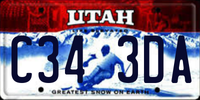 UT license plate C343DA