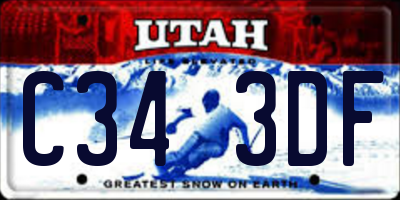 UT license plate C343DF