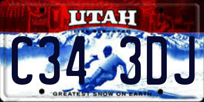 UT license plate C343DJ