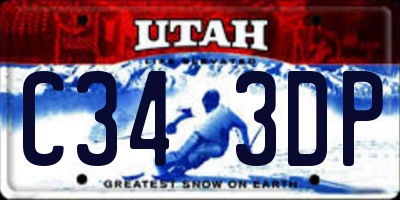 UT license plate C343DP