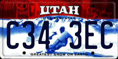 UT license plate C343EC