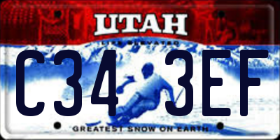 UT license plate C343EF