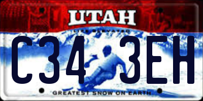 UT license plate C343EH