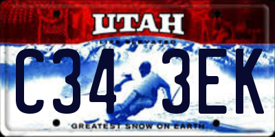 UT license plate C343EK