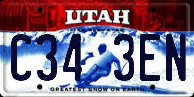 UT license plate C343EN