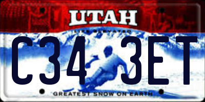 UT license plate C343ET