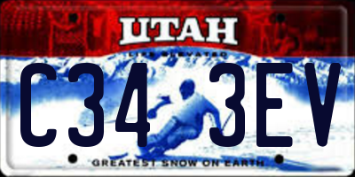 UT license plate C343EV