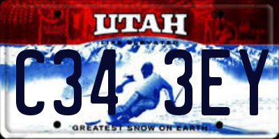 UT license plate C343EY
