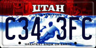 UT license plate C343FC