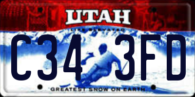 UT license plate C343FD