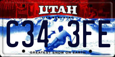 UT license plate C343FE