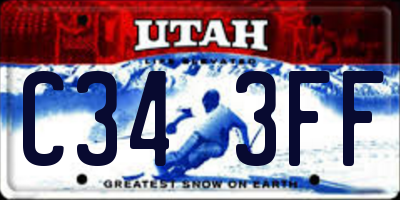 UT license plate C343FF