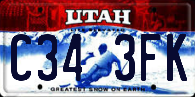 UT license plate C343FK