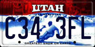 UT license plate C343FL
