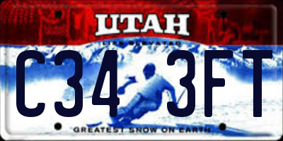 UT license plate C343FT